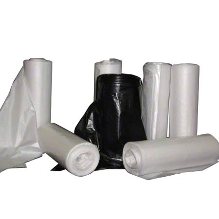 38x60 HDPE 22 micron Super Heavy Can Liner, Clear, 55 gal, Coreless roll, 150 bags/case