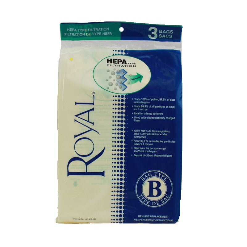 Royal Genuine Type B HEPA-Type Filtration Bags 3pk, 3871075001