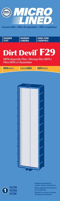 Dirt Devil Replacement F29 Vision HEPA Filter (New Style), 1pk