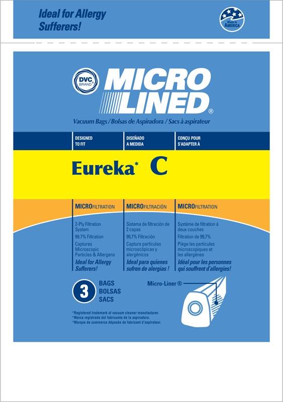 Eureka Replacement Type C Microlined Vacuum Bag, 3pk