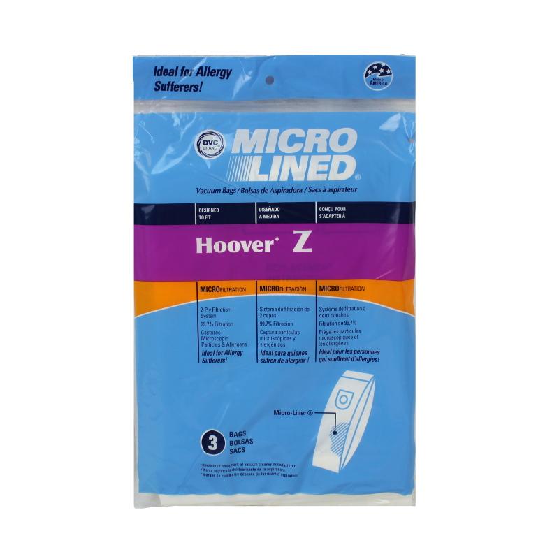 Hoover Replacement Type Z Microlined Vacuum Bags, 3pk