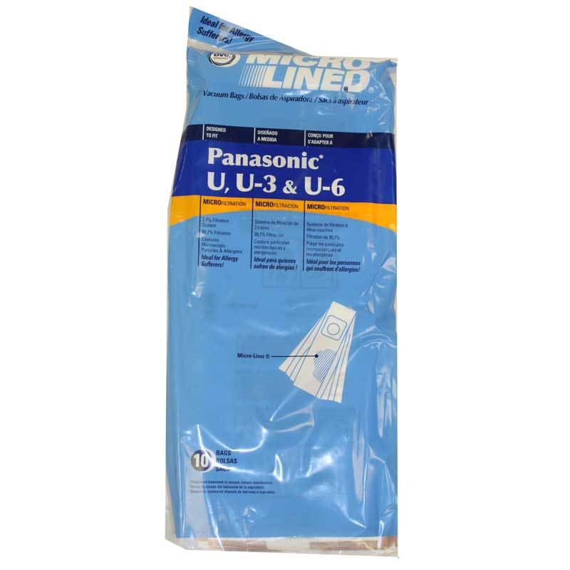 Panasonic Replacement U3-U6 Microlined Vacuum Bags, 10pk