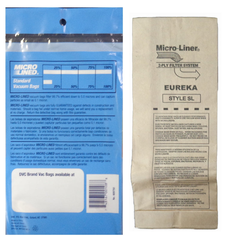 Eureka Replacement SL Microlined Vacuum Bag, 3pk