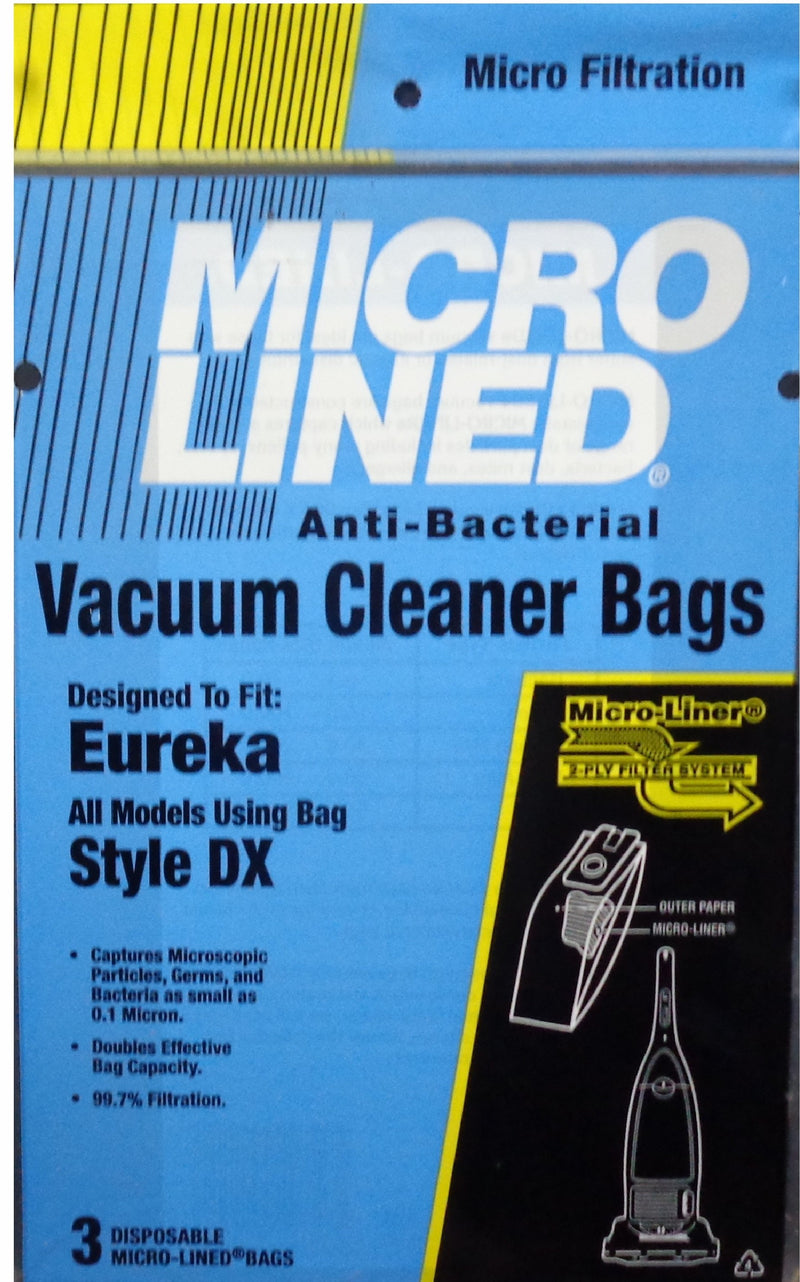 Eureka Replacement DX Microlined Vacuum Bag, 3pk