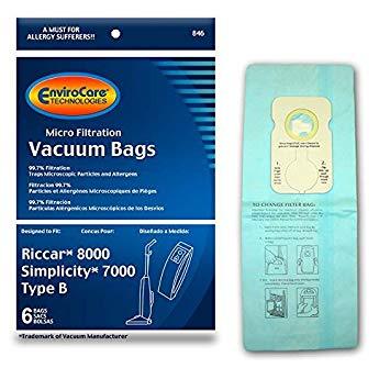 Riccar Replacement Style B Micro Filtration Bags, 12pk (EVC846)