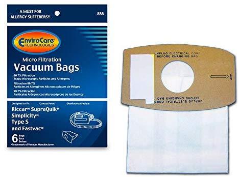 Riccar Replacement Style S Micro Filtration Bags, 6pk (EVC858)