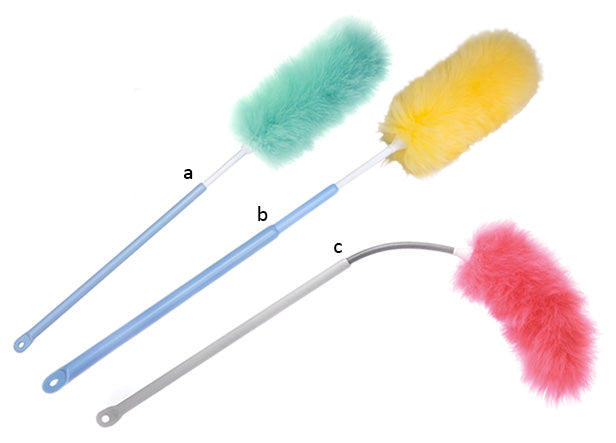 Lambskin Extension Dusters Hi-Rise 12" Dusting Pom, extends to 44" (a)