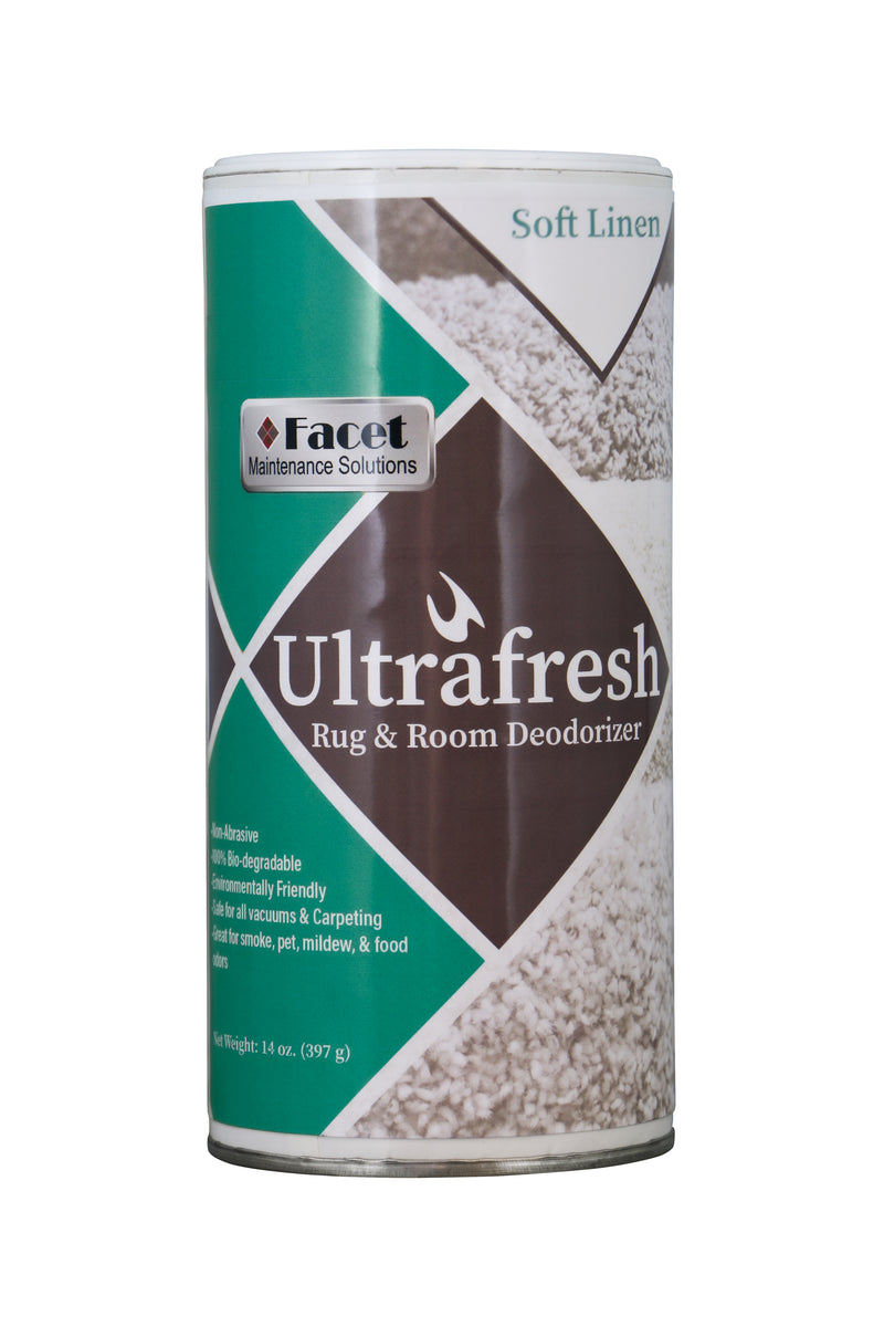 Facet UltraFresh Rug and Room Deodorizer, Soft Linen fragrance, 14oz can