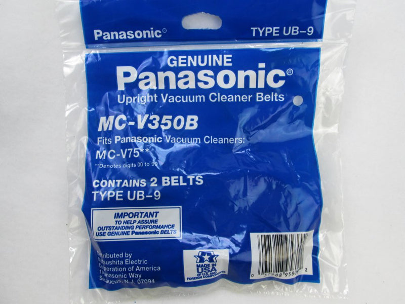Panasonic MC-V350B Style UB9 Belt, 2pk
